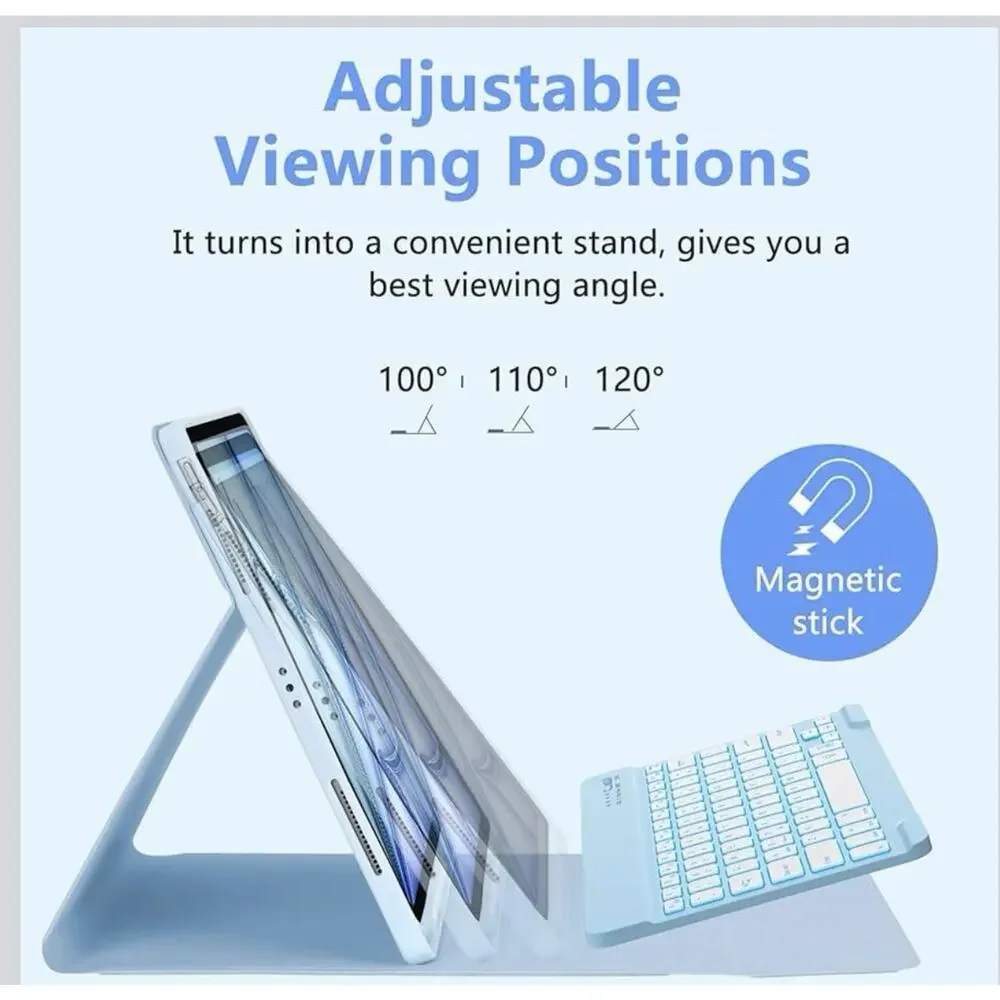 iPad Pro 12.9 Case with Keyboard (5/6th Gen) & iPad Air 13 inch Blue
